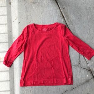 Salmon Talbots 3/4 sleeve cotton tee